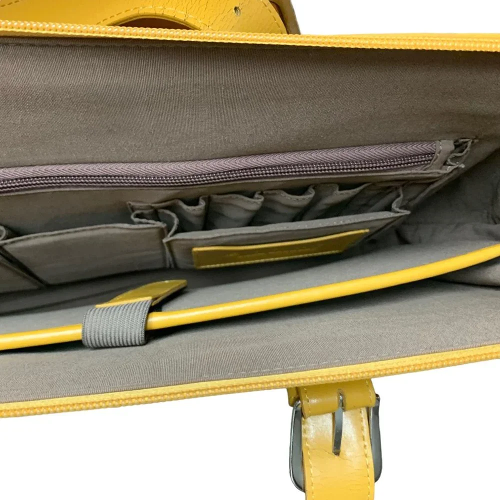 JACK GEORGES Milano Madison Avenue Mustard Leather‎ Large Business Tote